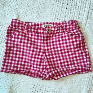 Adjustable M7/8 Cherokee Girls Cotton Pink Plaid Shorts